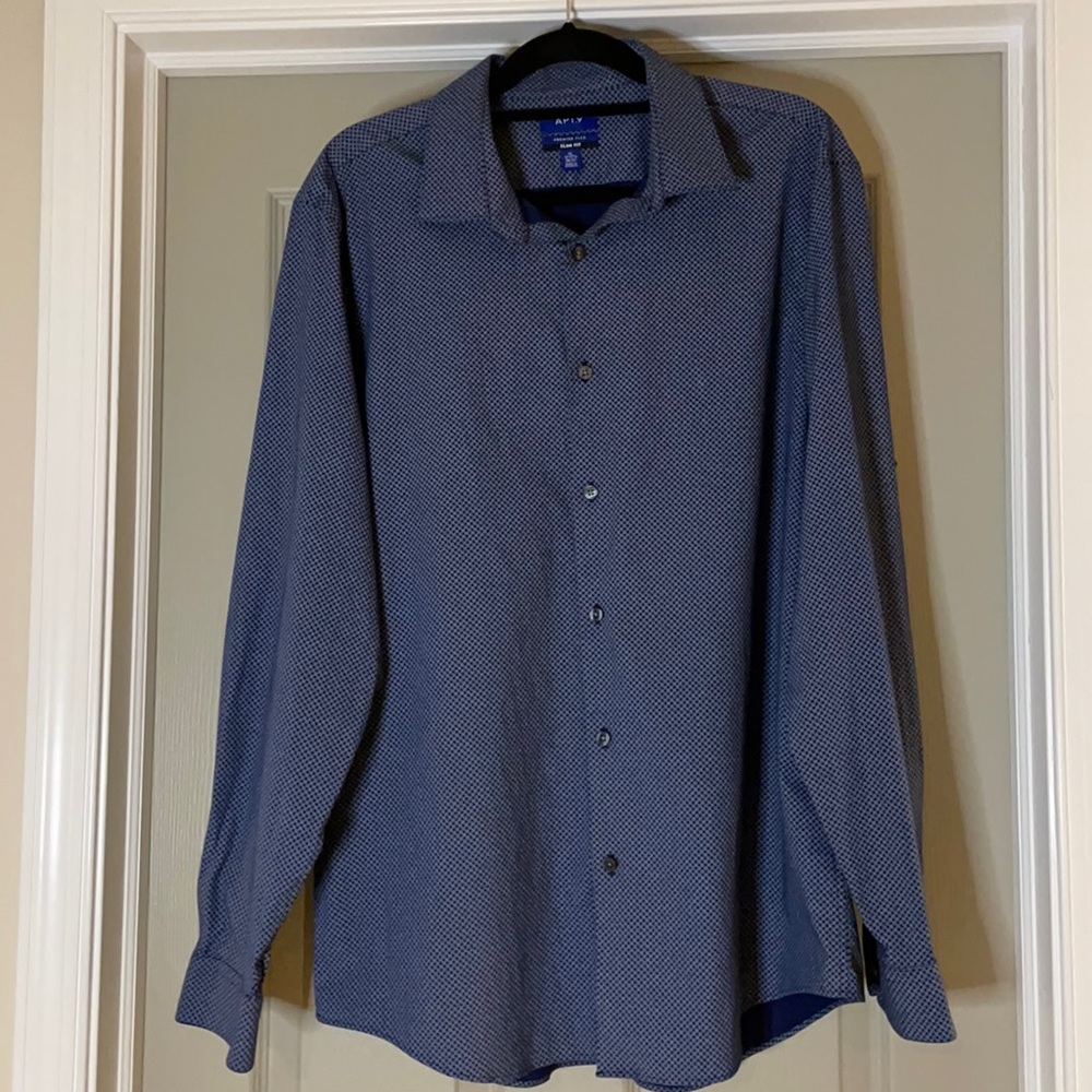|APT9| Men’s Button Up Blue Checked Long Sleeve Shirt Size XL